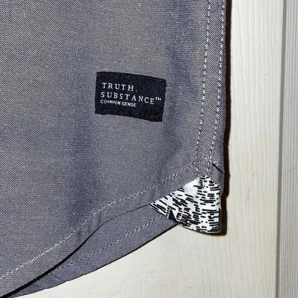 TRUTH.SUBSTANCE | Mens' short-sleeved button down shirt in grey Size Large - Picture 3 of 12